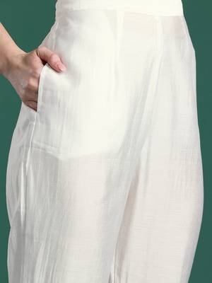 Floral Embroidered Thread Work Kurta with Trousers & With Dupatta 3