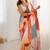 multicolor heavy chiffon mirror work saree