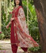 Women Ethnic Motifs Embroidered Regular Thread Work Kurta with Patiala & With Dupatta
