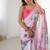 pink heavy chiffon mirror work saree