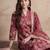 Women Floral Printed Angrakha Pure Cotton Kurta with Trousers & With Dupatta