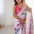 pink heavy chiffon mirror work saree