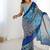 multicolor heavy chiffon mirror work saree