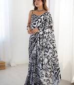 multicolor heavy chiffon mirror work saree