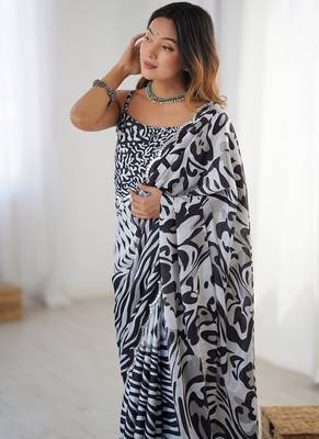 multicolor heavy chiffon mirror work saree 3