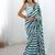 aqua blue heavy chiffon mirror work saree
