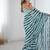 aqua blue heavy chiffon mirror work saree