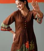Women Printed Regular Pure Cotton Kurta with Trousers