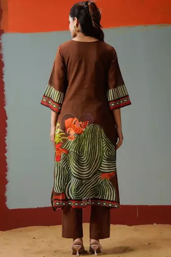 Women Printed Regular Pure Cotton Kurta with Trousers