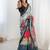 multicolor heavy chiffon mirror work saree