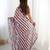 peach heavy chiffon mirror work saree