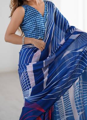 multicolor heavy chiffon mirror work saree 2