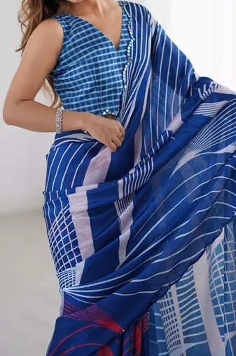 multicolor heavy chiffon mirror work saree
