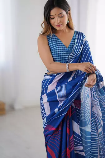 multicolor heavy chiffon mirror work saree