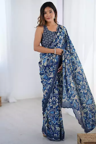 multicolor heavy chiffon mirror work saree