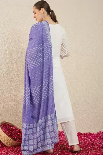 Women Embroidered Regular Thread Work Pure Cotton Kurta with Trousers