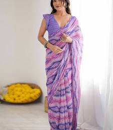 multicolor georgette mirror work saree
