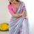 multicolor georgette mirror work saree