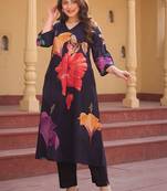 Women Floral Printed Regular Pure Cotton Kurta with Trousers