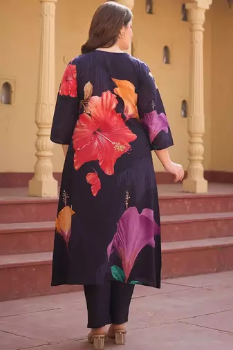 Women Floral Printed Regular Pure Cotton Kurta with Trousers