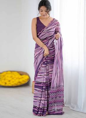 multicolor georgette mirror work saree 1