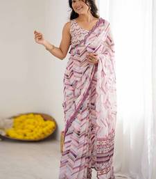 multicolor georgette mirror work saree
