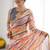 multicolor georgette mirror work saree