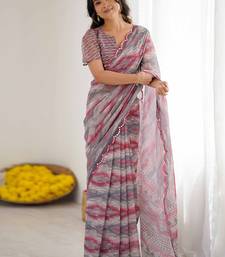multicolor georgette mirror work saree