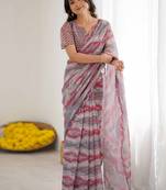 multicolor georgette mirror work saree