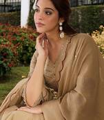 Women Ethnic Motifs Embroidered Regular Mirror Work Pure Cotton Kurta with Trousers & With Dupatta