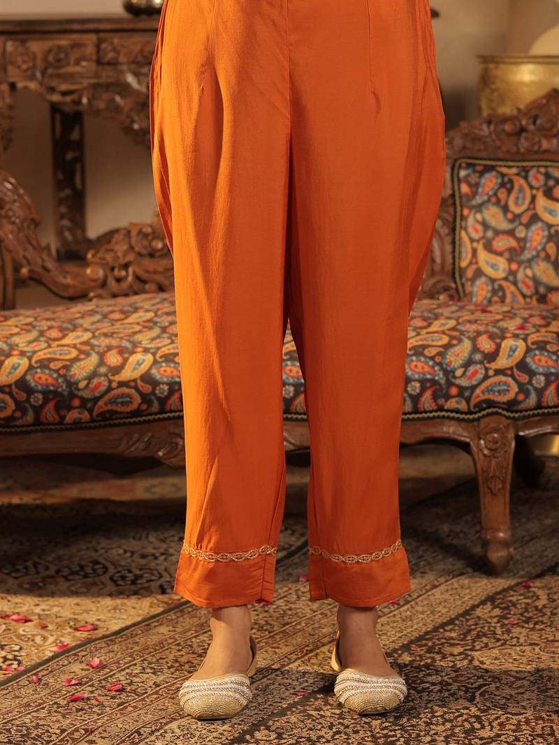 Women Ethnic Motifs Printed Kurta with Trouser& With Dupatta