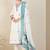 Floral Embroidered Thread Work Pure Cotton V-Neck Kurta With Trouser & Dupatta