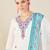 Floral Embroidered Thread Work Pure Cotton V-Neck Kurta With Trouser & Dupatta