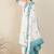 Floral Embroidered Thread Work Pure Cotton V-Neck Kurta With Trouser & Dupatta