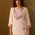 Women Floral Embroidered Thread Work Round Neck Straight Kurta with Trousers