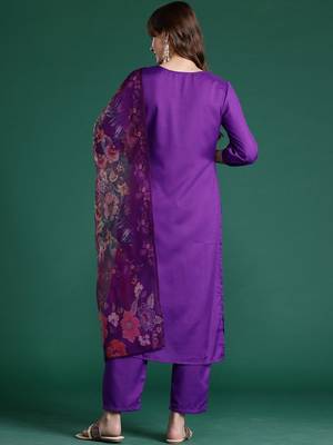 Women Angrakha Kurta with Trousers & With Dupatta 4