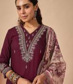 Women Ethnic Motifs Embroidered Regular Kurta with Salwar & With Dupatta