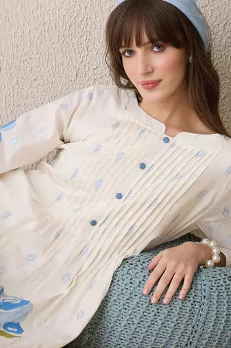 Women Floral Printed Regular Pure Cotton Kurta with Trousers
