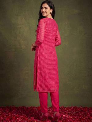 Women Ethnic Motifs Printed Regular Thread Work Kurta with Trousers & With Dupatta 4