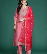 Women Ethnic Motifs Embroidered Regular Kurta with Trousers & With Dupatta