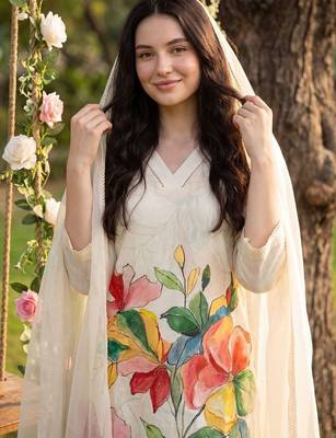 Women Floral Printed Regular Kurta with Trousers & With Dupatta 2