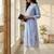 Women Floral Printed Regular Thread Work Linen Kurta with Trousers & With Dupatta