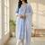 Women Floral Printed Regular Thread Work Linen Kurta with Trousers & With Dupatta
