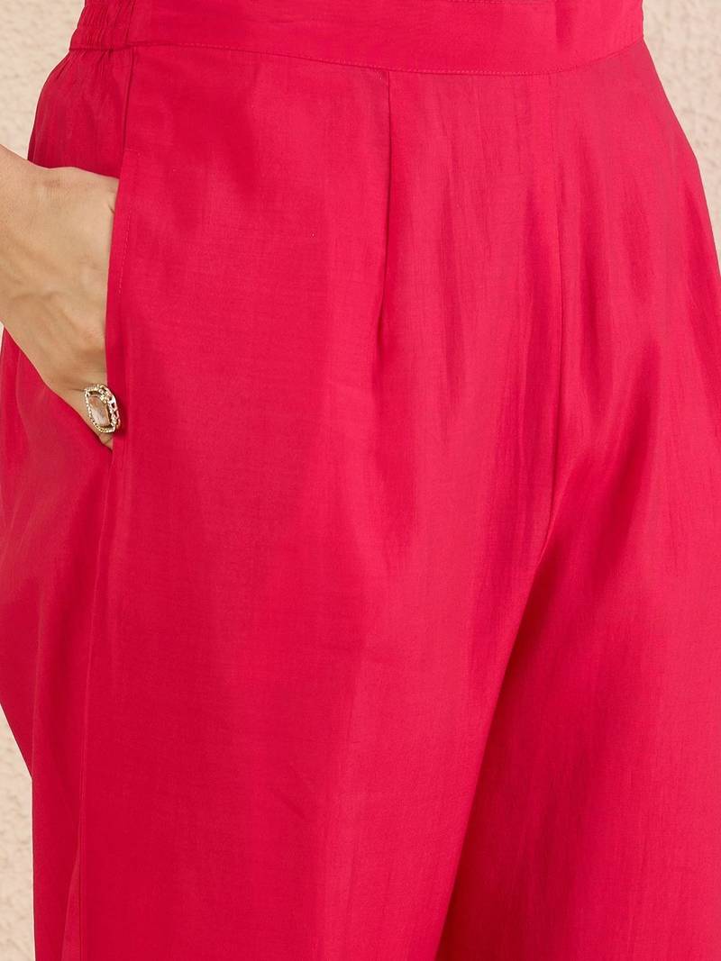 Women Ethnic Motifs Embroidered Regular Kurta with Trousers & With Dupatta