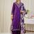 Floral Embroidered Thread Work Straight Kurta With Patiala & Dupatta