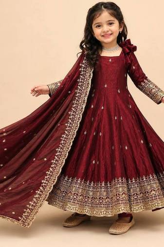 Heavy fendy silk blend   embroidery and sequnce woek maroon readymade salwar suit