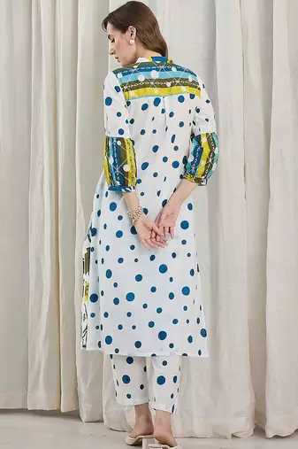 Women Floral Printed Regular Pure Cotton Kurta with Trousers