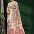 Natural ivory & madder red printed andhra cotton saree with running blouse