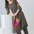 Women Floral Printed Pleated Pure Cotton Kurta with Trousers