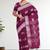 Tyrian purple & antique silver mau silk cotton saree with running blouse